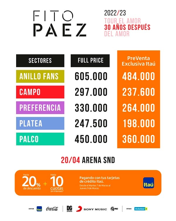 Fito Páez regresa al país para presentar show en abril