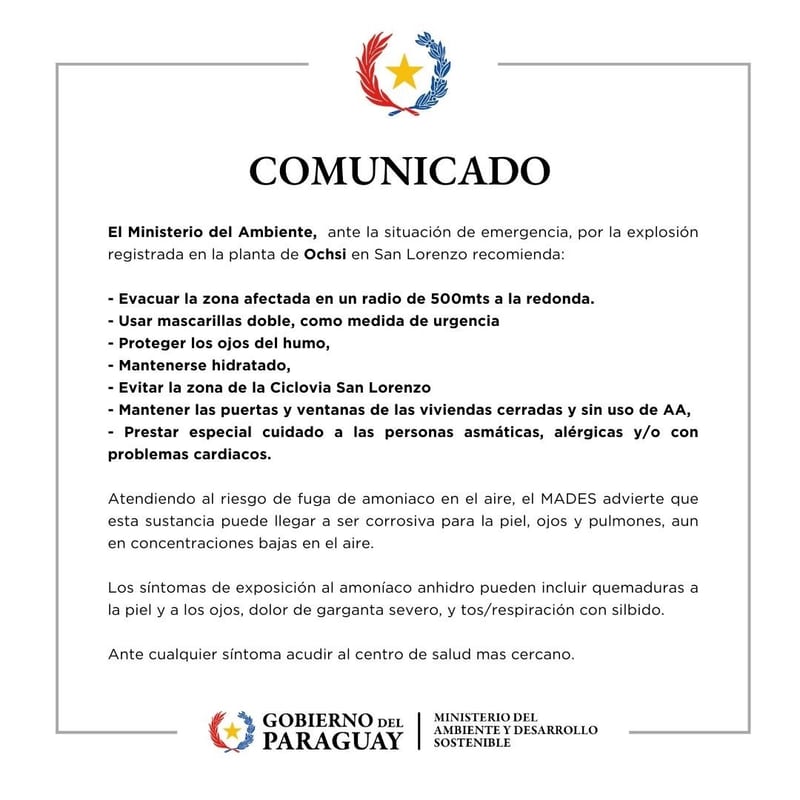 Ochsi afirma que cumplió protocolos y aclara causas del incidente