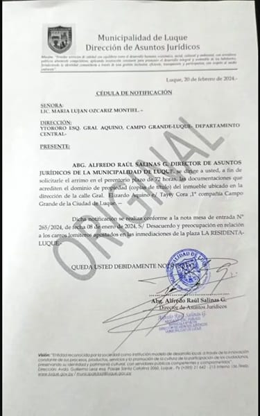 Funcionarios municipales de Luque intervienen terreno privado en disputa