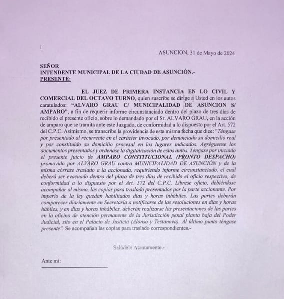 Amparo contra Nenecho por faltante de G. 500.000 millones en bonos