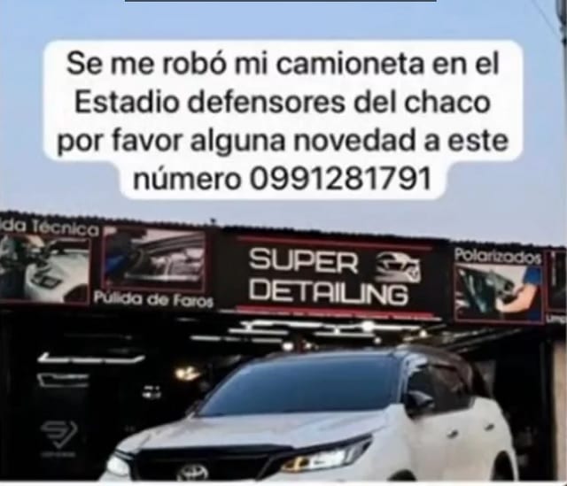 Futbolista de Libertad sufre robo de su camioneta en Sajonia