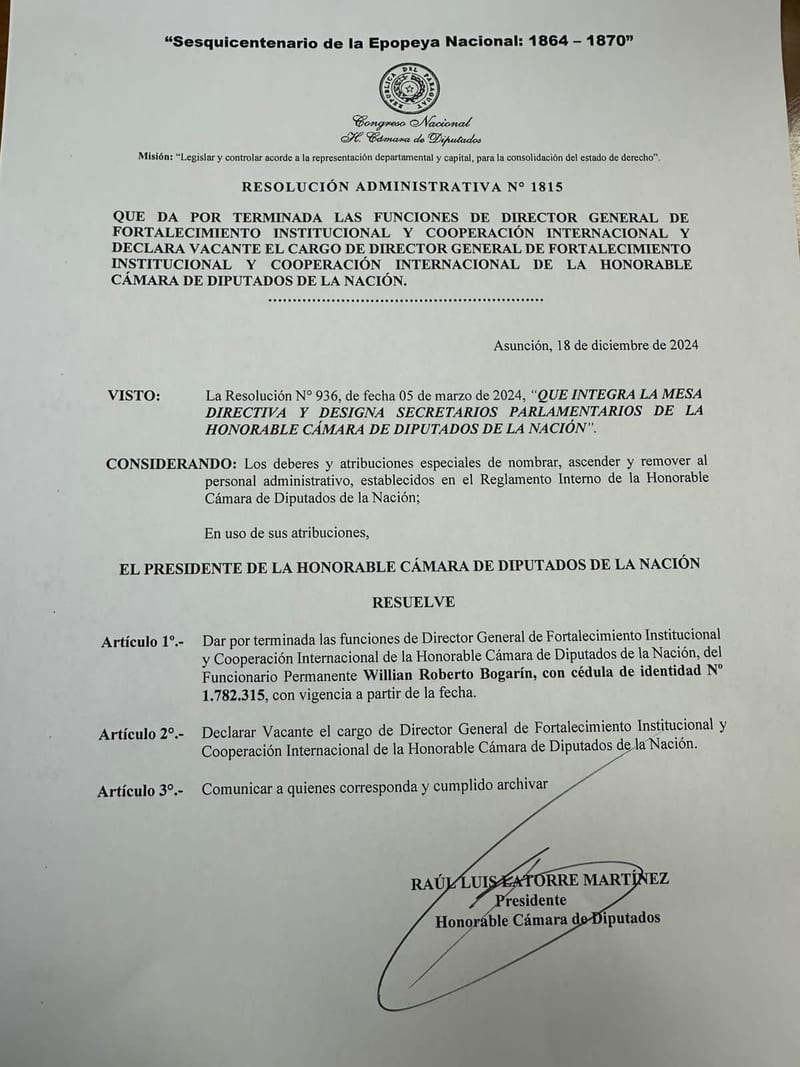 Congreso separa a director involucrado en caso de estafa a menonitas