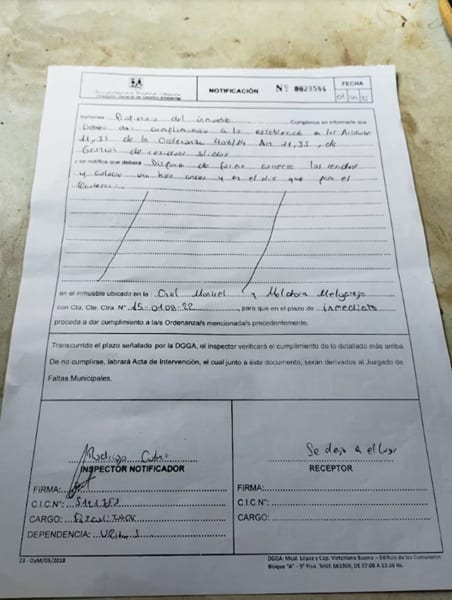Vecinos denunciantes, notificados por vertedero que reportaron