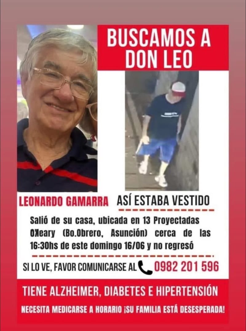 Buscan a hombre de 76 años desaparecido en Barrio Obrero
