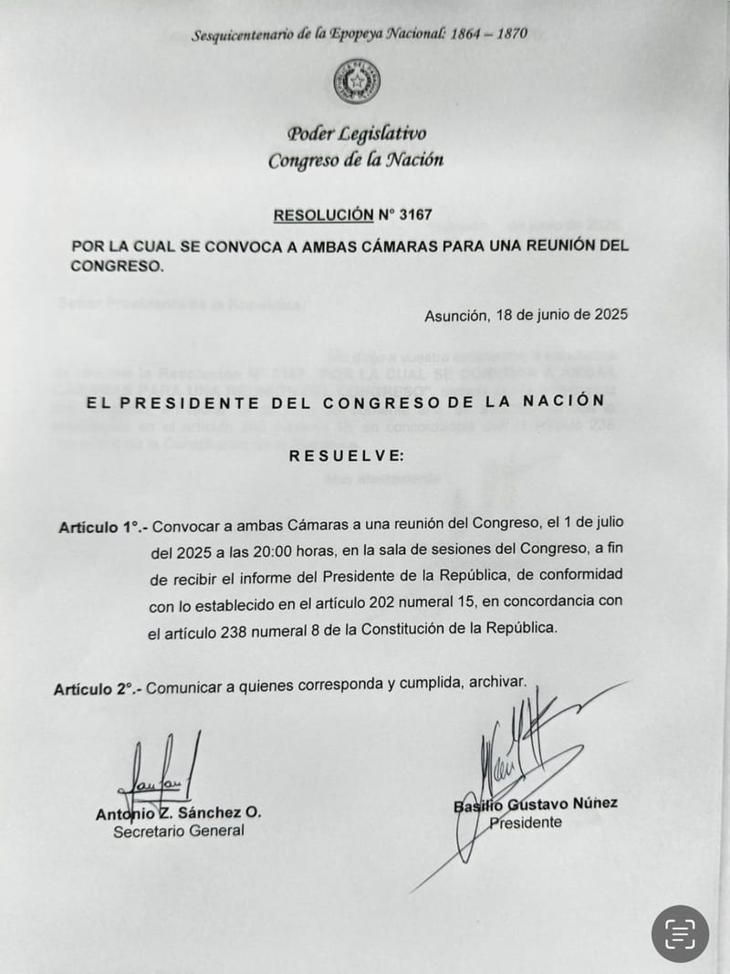 Peña presentará su informe de gestión ante el Congreso el 1 de julio
