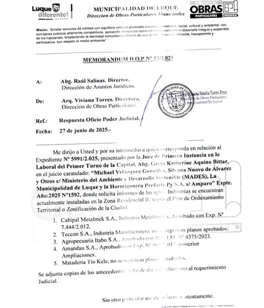 Cinco industrias operan en zona residencial de Luque