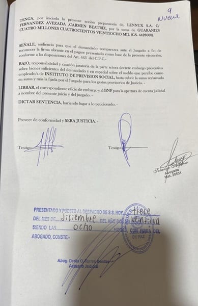 Derecho a réplica: abogada afirma que demandó con pagaré original antes del pago