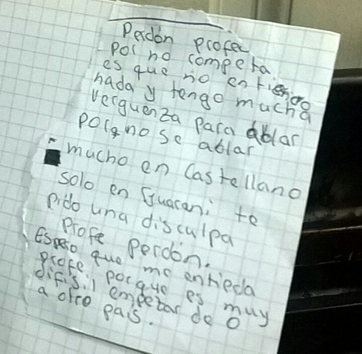 Un paraguayo escribió una conmovedora carta a su maestra