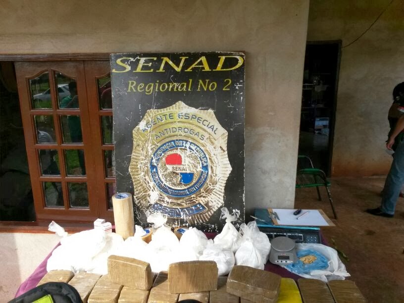 Caen más de 30 kilos de cocaína  en Caaguazú