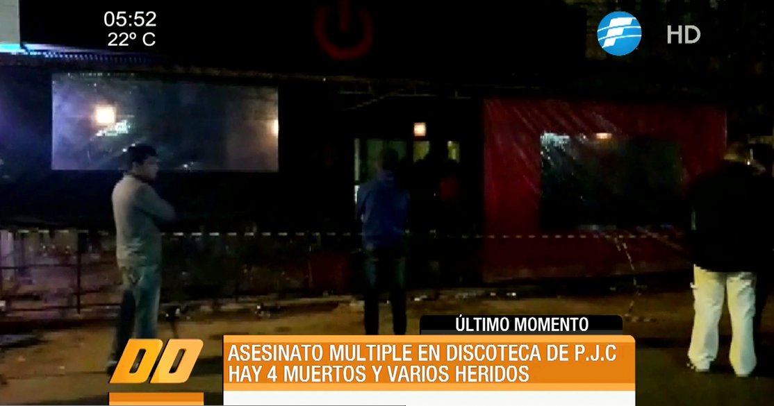 Cuatro muertos en discoteca de Pedro Juan Caballero
