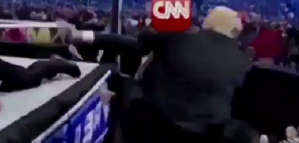 Trump “aporrea” a CNN en un videomontaje