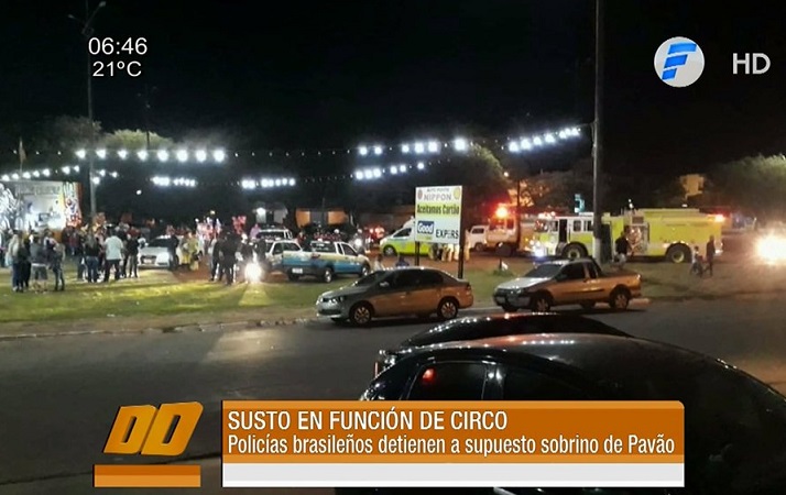 Policías irrumpen en circo y detienen a sobrino de Chimenes Pavão