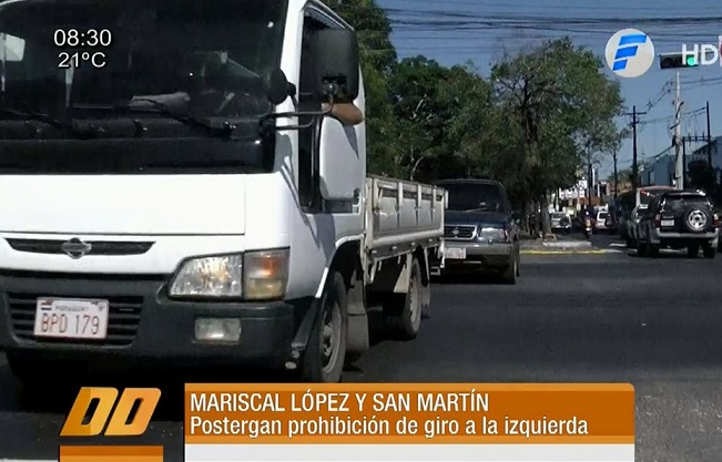 Postergan eliminación de giro en Mariscal López y San Martín