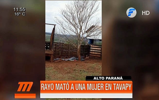 Rayo mató a una mujer en Alto Paraná