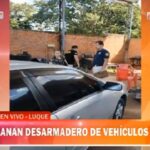 Allanan desarmadero de vehículos robados en Luque