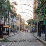 Calle Palma cerrada por montaje de luces navideñas
