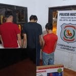 Detienen a tres jóvenes por robo de televisor en Capiibary
